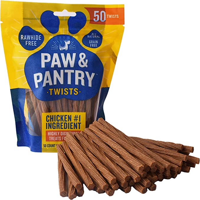 Chicken Twist Sticks Rawhide Free For Small Dogs 5" 50pck