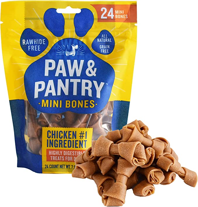 Chicken Mini Bones Rawhide-Free for Small Dogs 2-3" 24pk