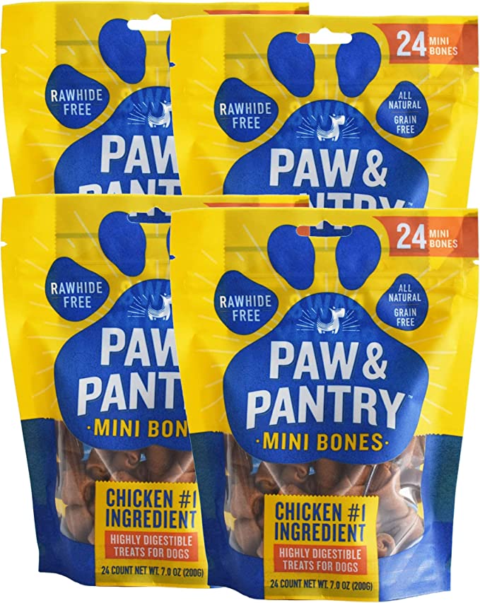 Chicken Mini Dog Bones Rawhide-Free for Small Dogs 2-3" 4pk